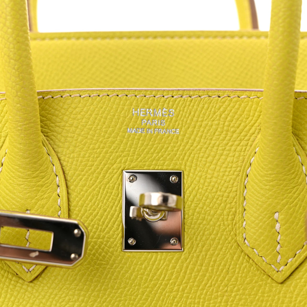 Epsom Candy Birkin 25 Lime Gris Perle