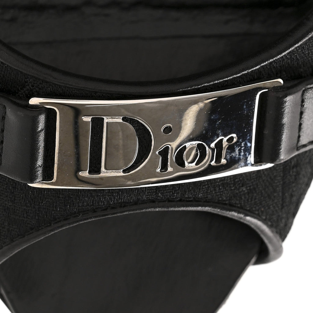 Canvas Monogram Sandals 37.5 Black
