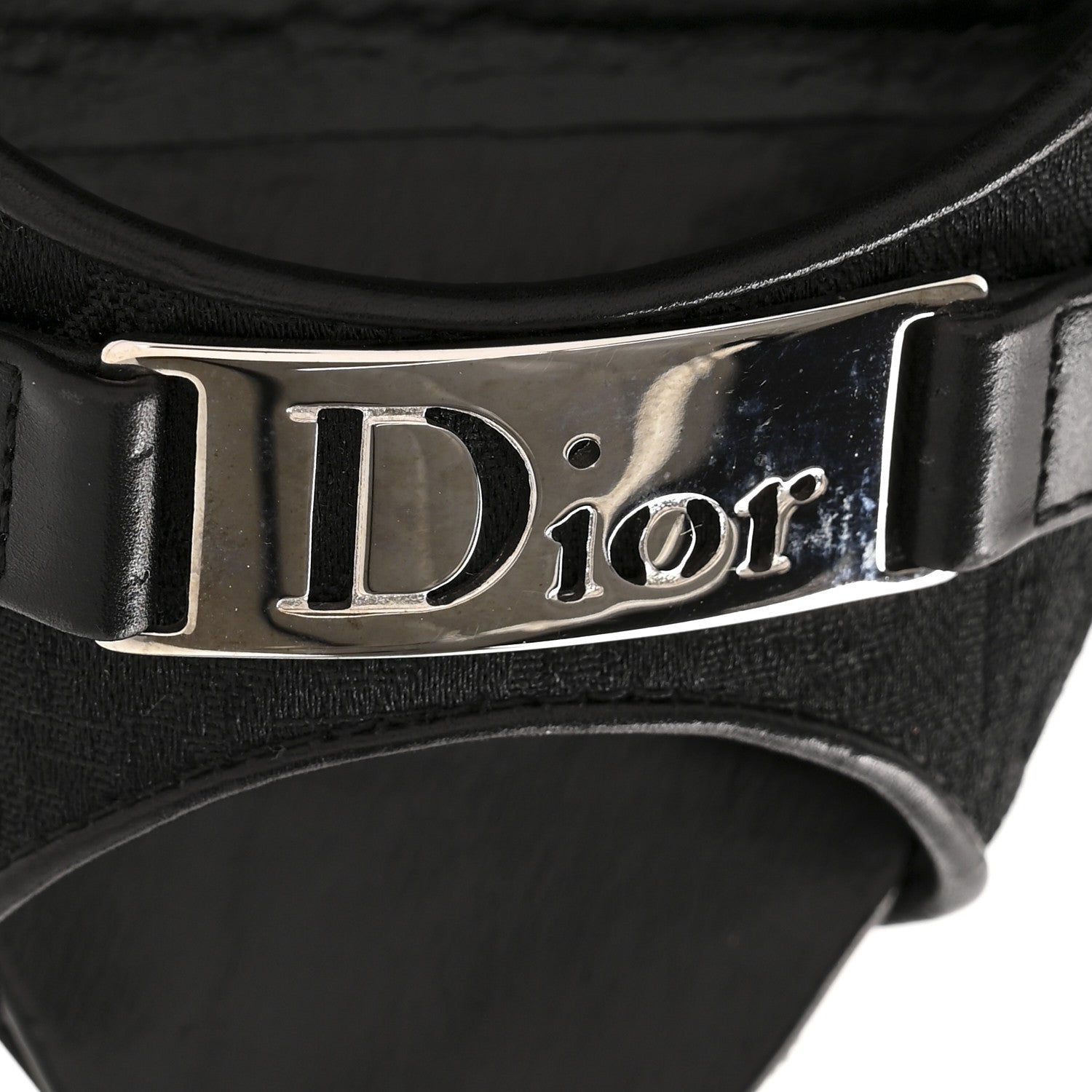 Canvas Monogram Sandals 37.5 Black