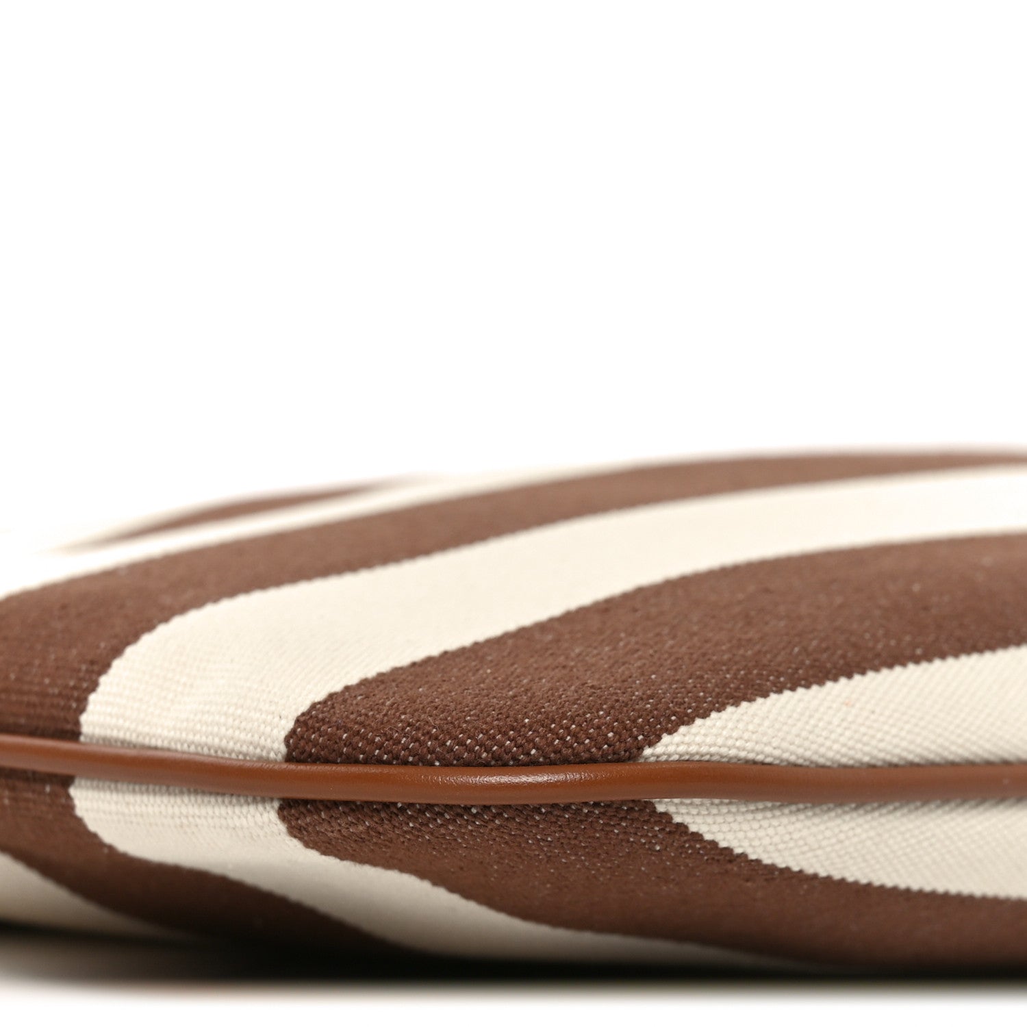 Canvas Calfskin Striped Ivy Cacao Naturale