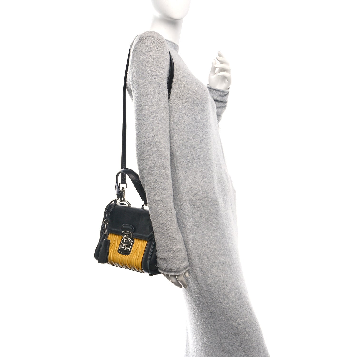Nappa Matelasse Top Handle Bag Black Soleil