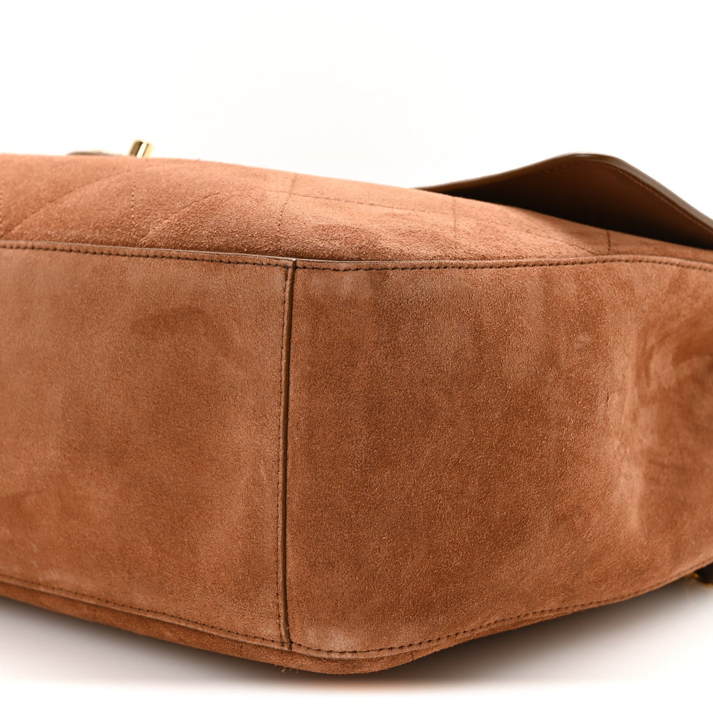 Suede Calfskin Souplissimo Maxi Flap Camel