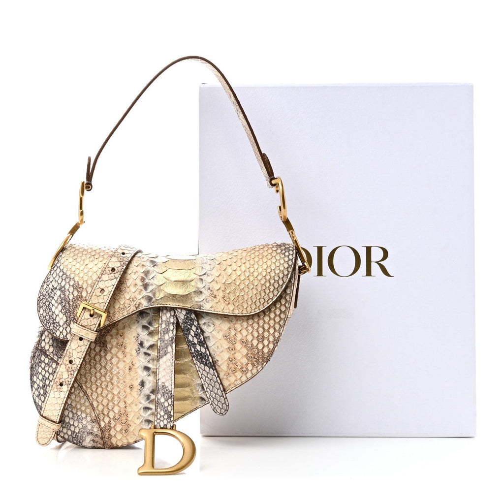 Metallic Snakeskin Saddle Bag Gold Multicolor