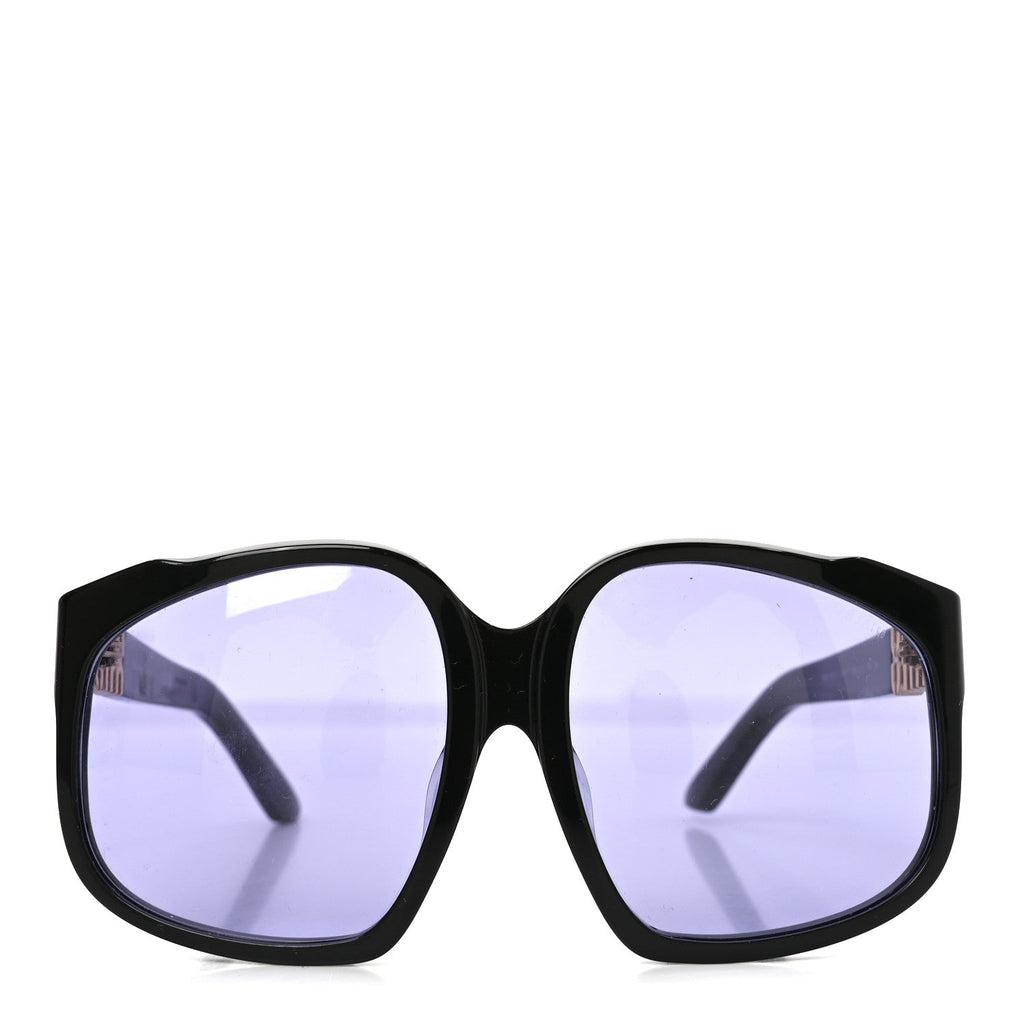 Acetate Square Sunglasses SMU A07 Black Violet