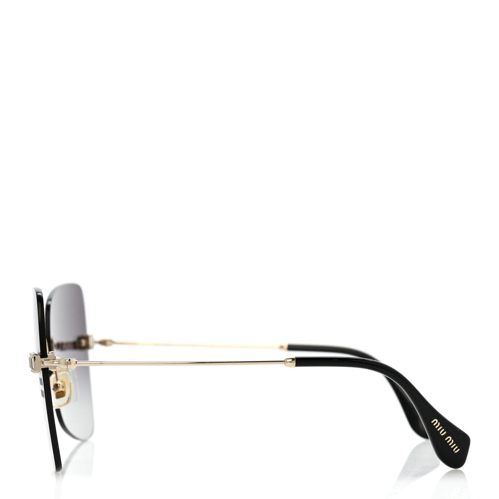 Metal Crystal Sunglasses SMU50W Black Gold