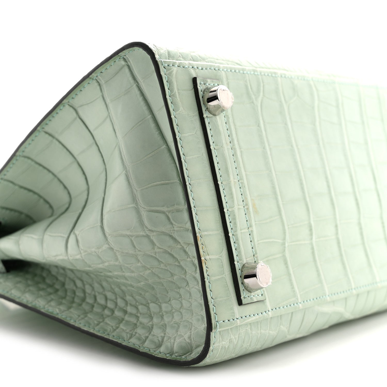Matte Alligator Birkin Sellier 25 Vert D'eau