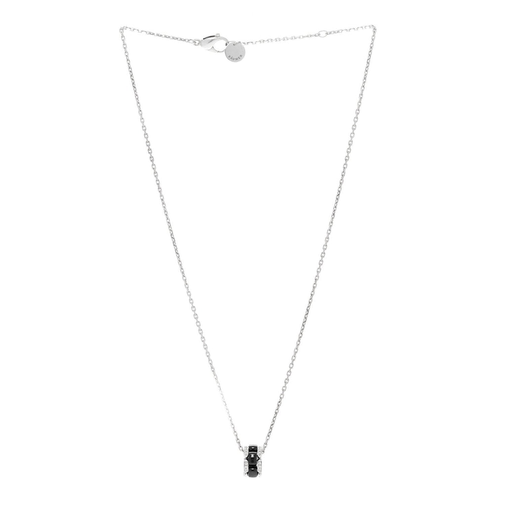 18K White Gold Diamond Ceramic Ultra Necklace Black