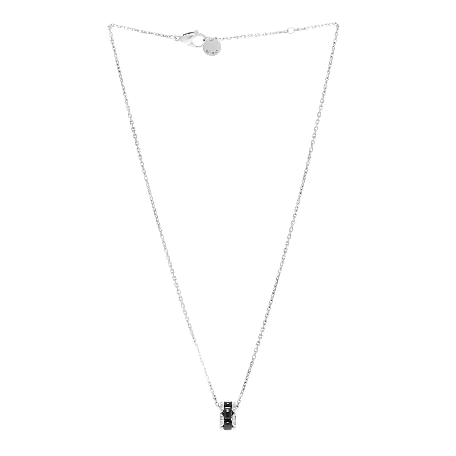 18K White Gold Diamond Ceramic Ultra Necklace Black