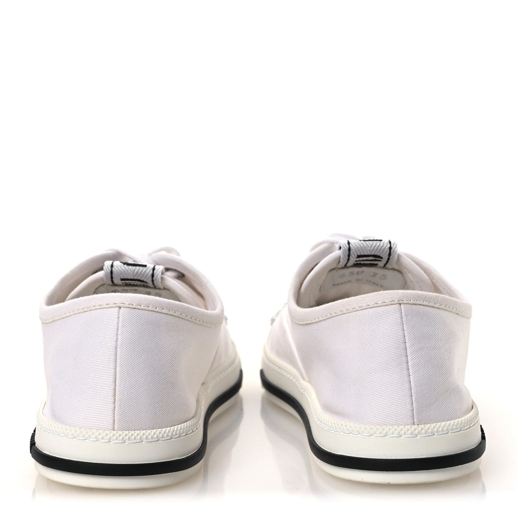 Gabardine Crystal Low Sneakers 35 Bianco