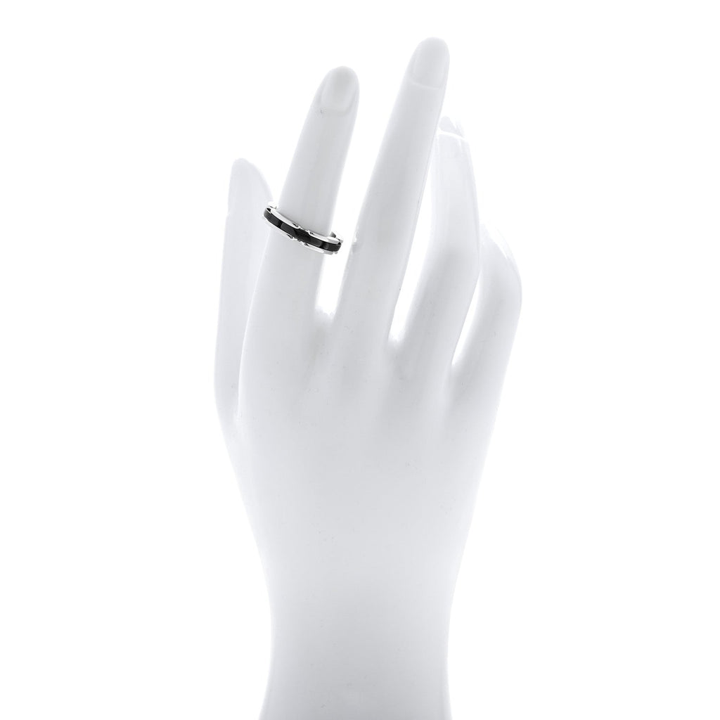 18K White Gold Black Ceramic Small Ultra Ring 59 8.75