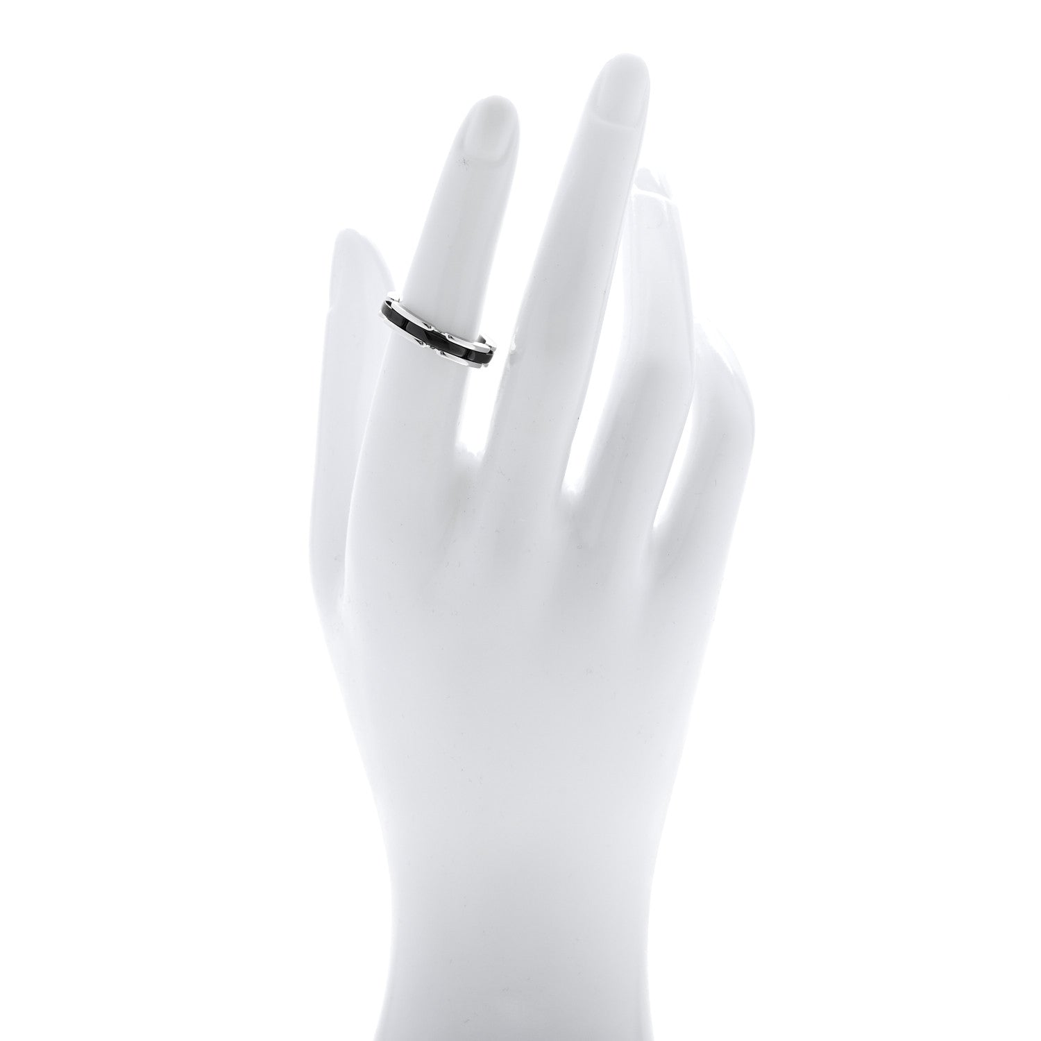 18K White Gold Black Ceramic Small Ultra Ring 59 8.75