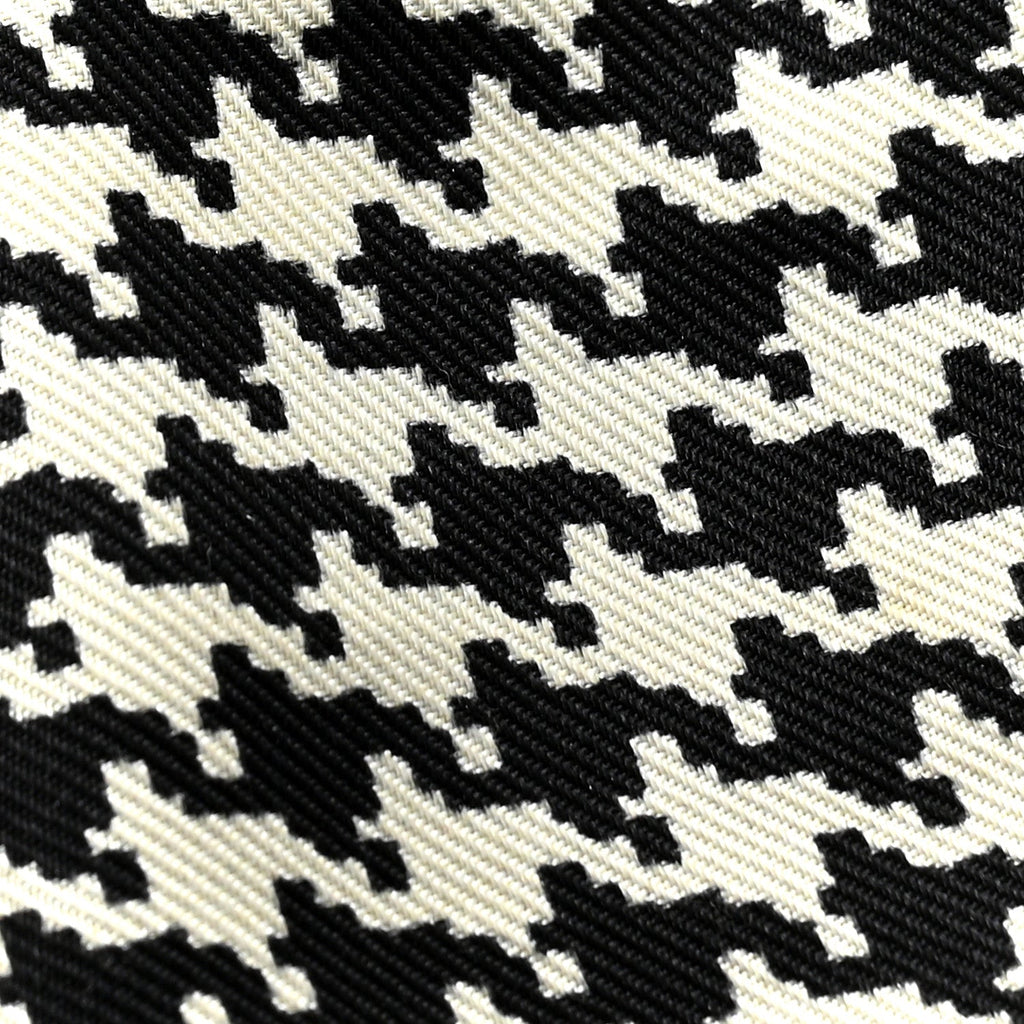 Silk Houndstooth Mitzah Scarf Black White