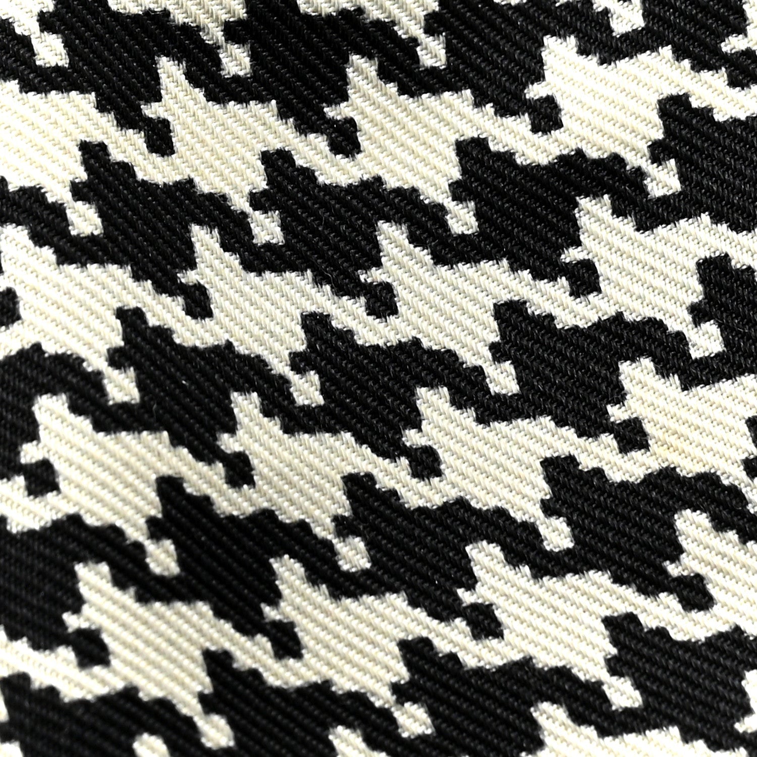 Silk Houndstooth Mitzah Scarf Black White