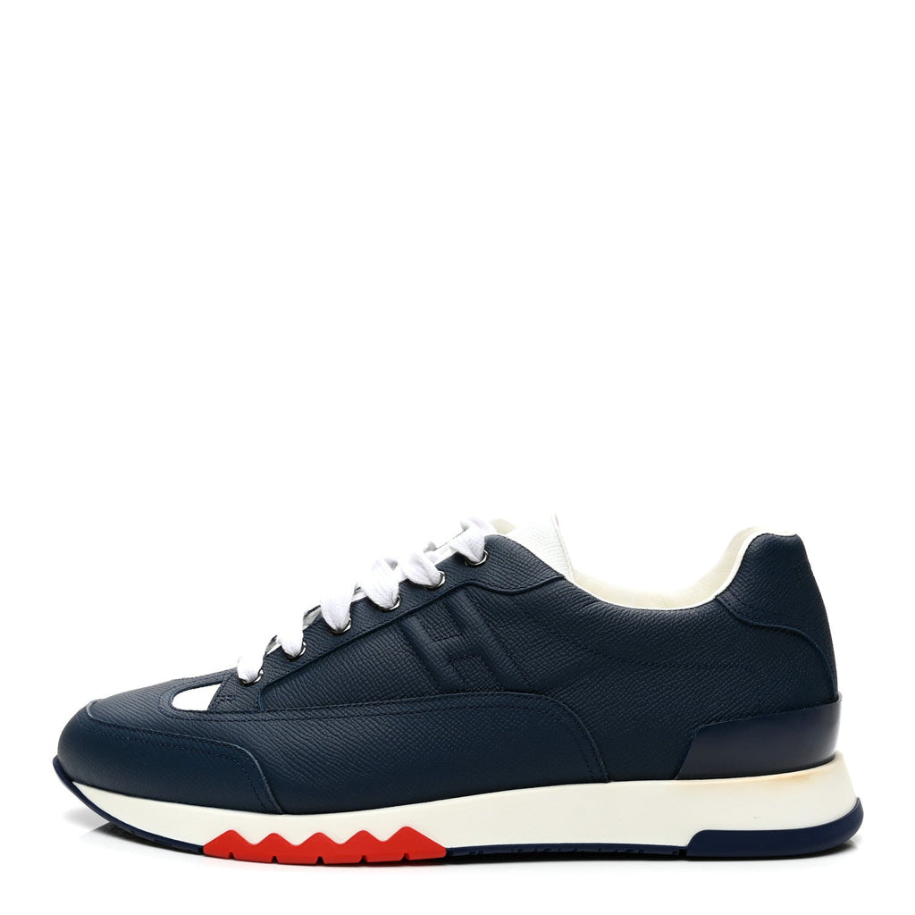 Epsom Calfskin Mens Trail Sneakers 42 Indigo White