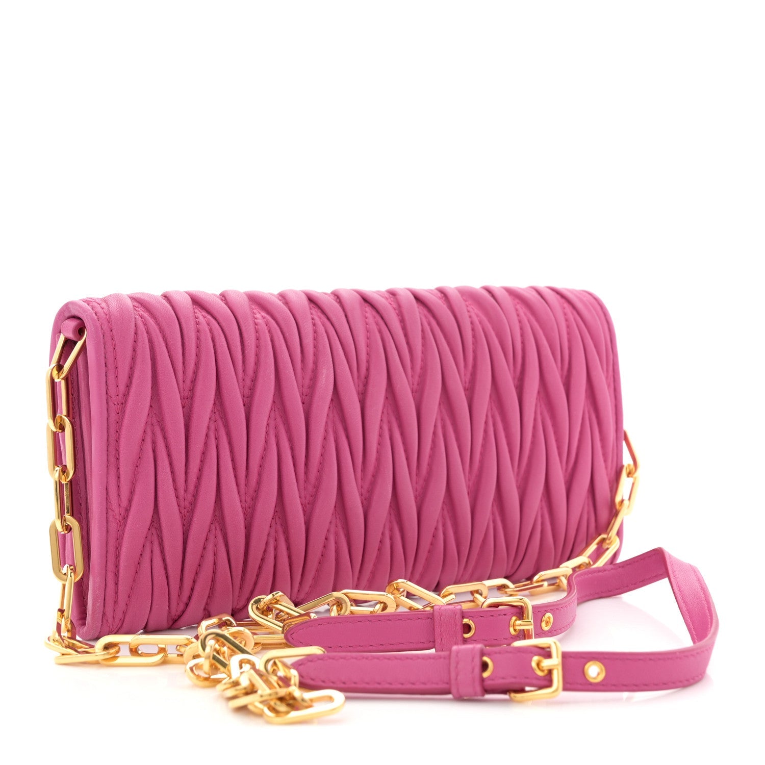 Nappa Matelasse Wallet On Chain Fuxia
