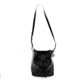 Crinkled Calfskin Macrocannage Medium D-Motion Bag Black