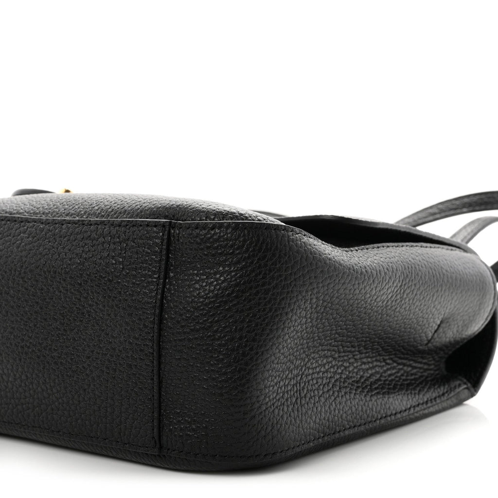 Grained Calfskin Small Souplissimo Maxi Flap Black