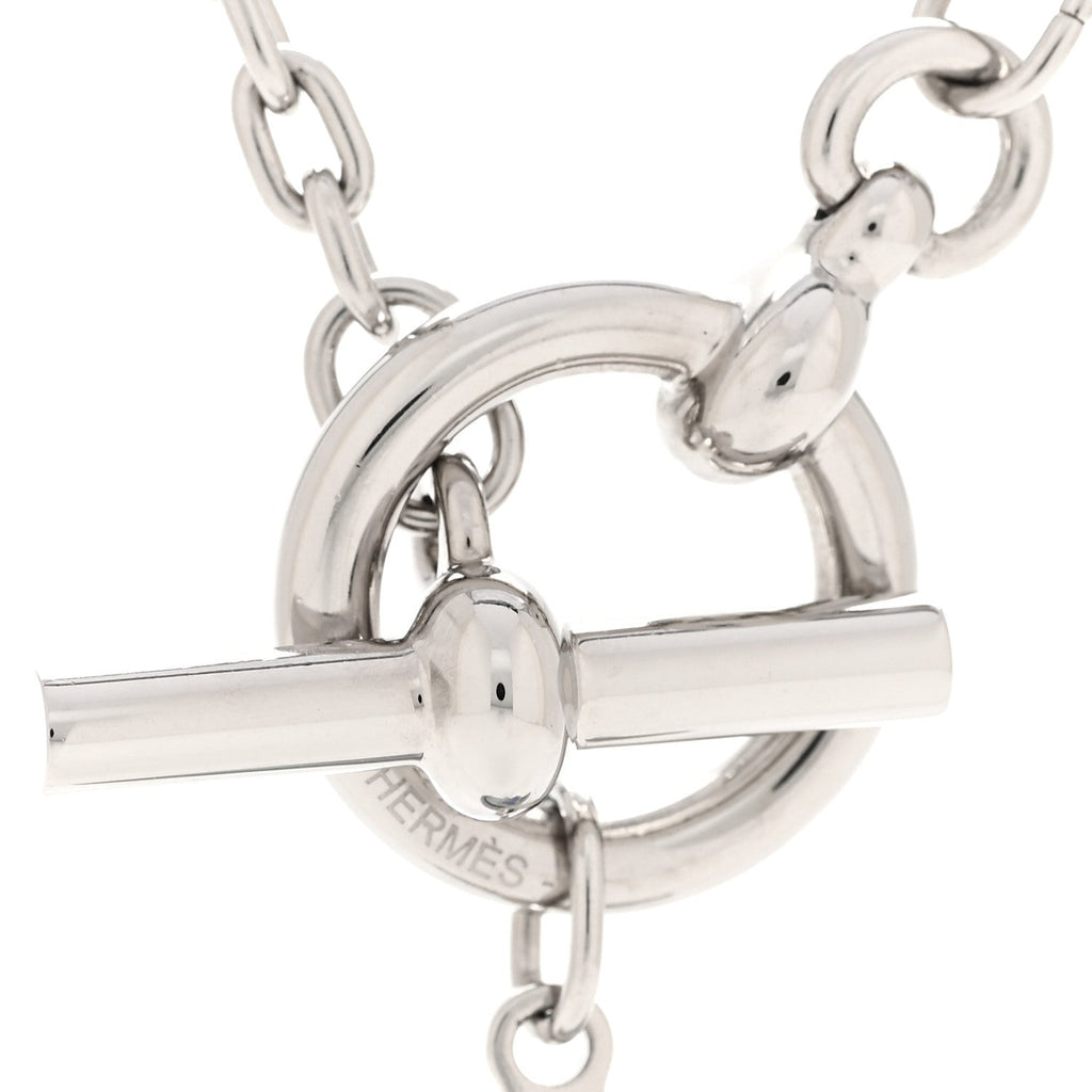 Palladium Enamel Helios Cheval Necklace Camaïeu De Bleu