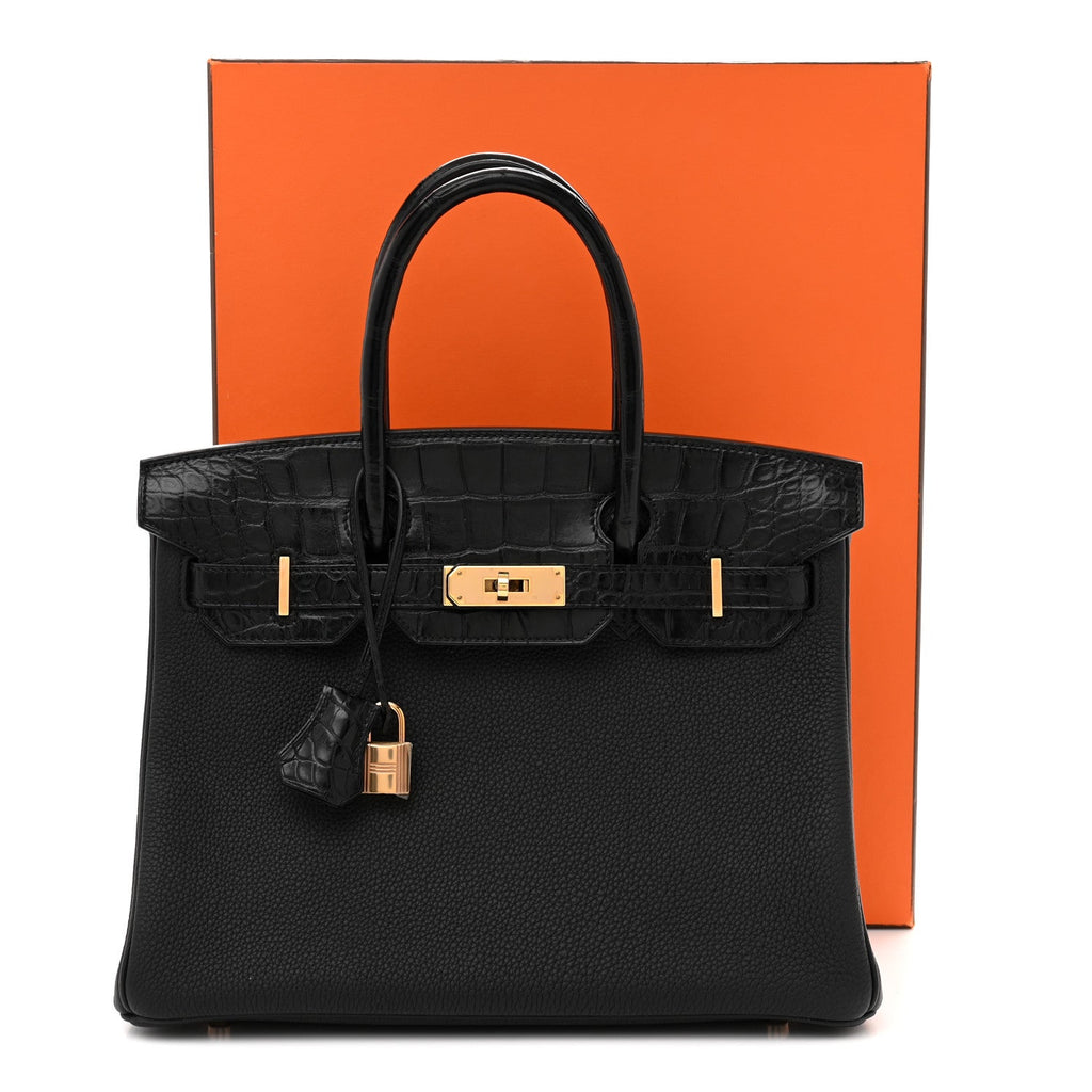 Togo Matte Alligator Birkin Touch 30 Black