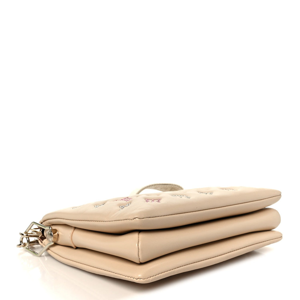 Lambskin Swarovski Crystal Embossed Monogram Coussin PM Nude