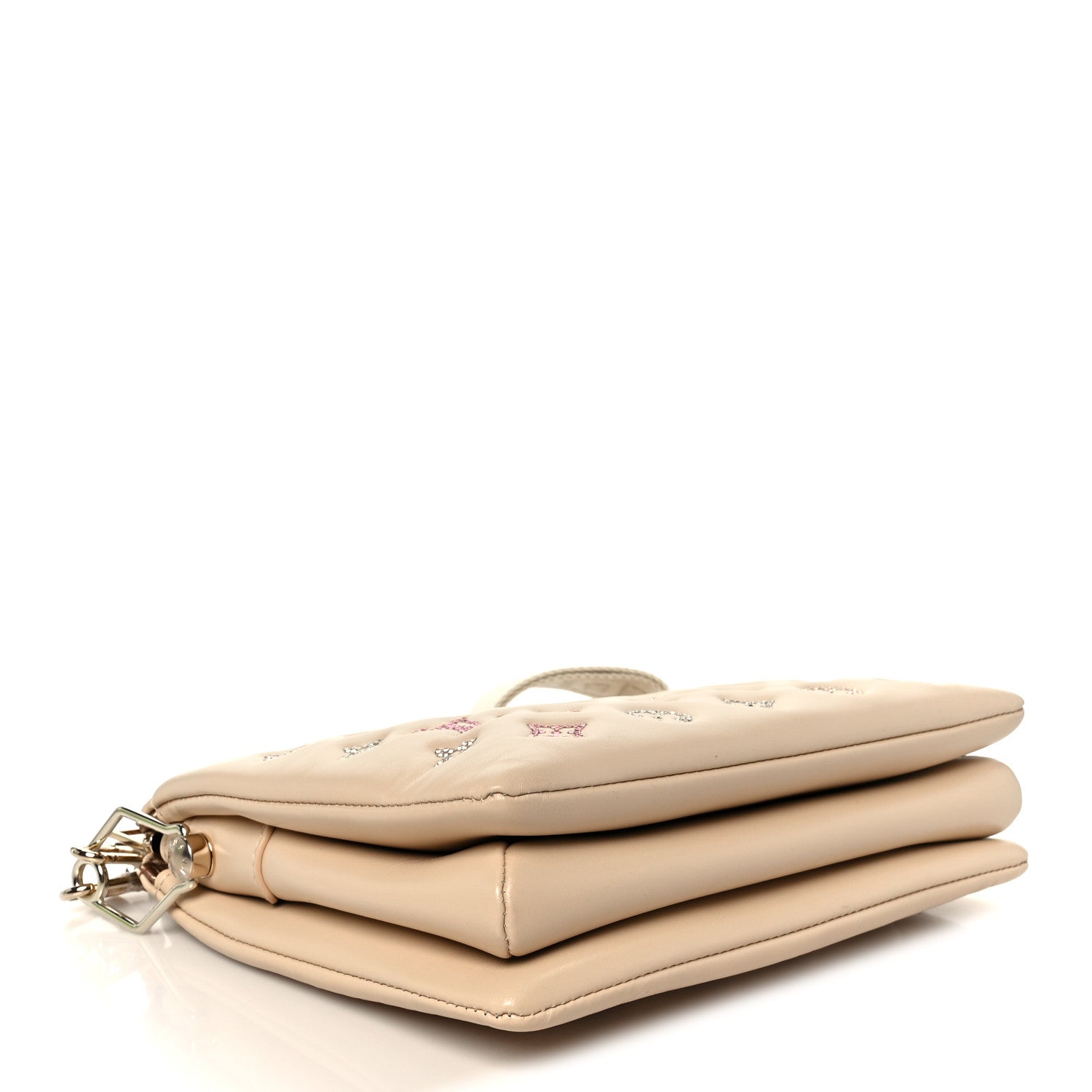 Lambskin Swarovski Crystal Embossed Monogram Coussin PM Nude