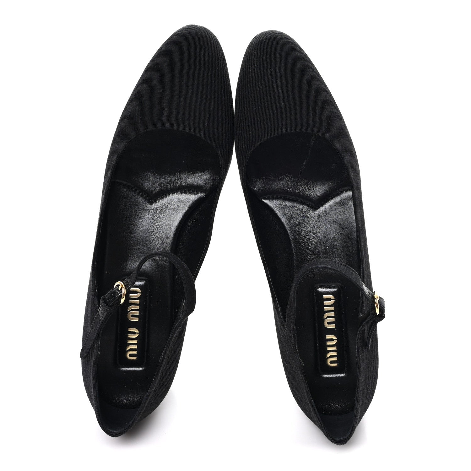 Grosgrain Moire Mary Jane Pumps 40 Black