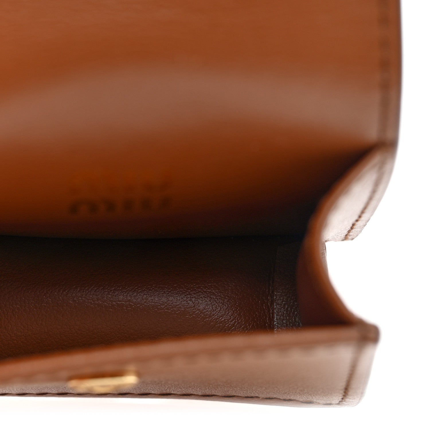 Nappa Flap Pouch Bag Charm Cognac Orange