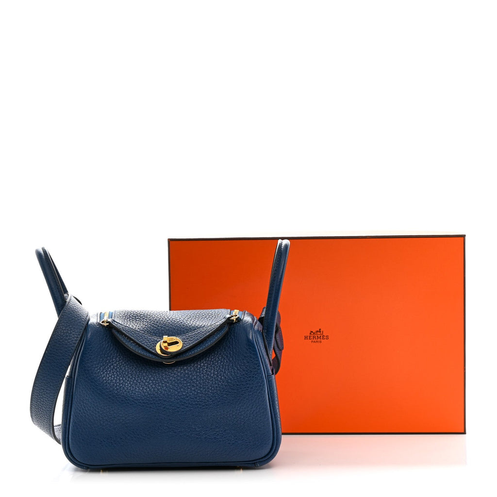 Taurillon Clemence Mini Lindy 20 Deep Bleu