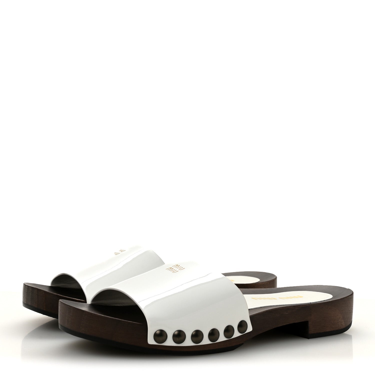 Vernice Logo Slide Clogs 36 White