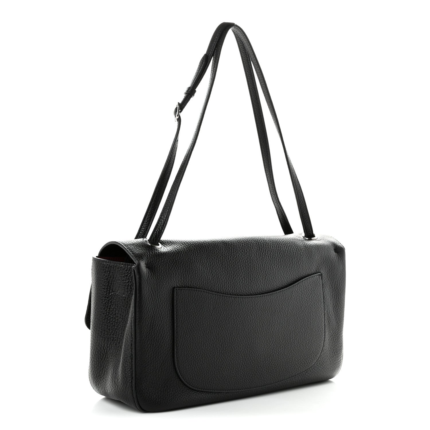Grained Calfskin Small Souplissimo Maxi Flap Black
