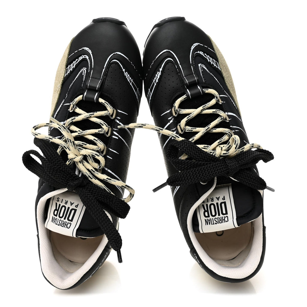 Calfskin Nylon Womens D-Sketch Sneakers 39 Black