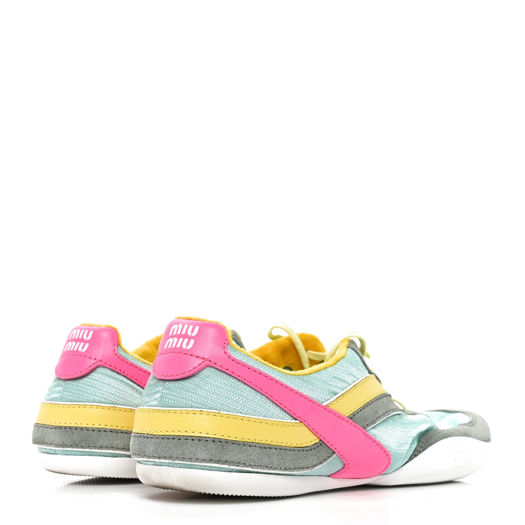 Technical Fabric Suede Gymnasium Sneakers 41 Anise Fuchsia