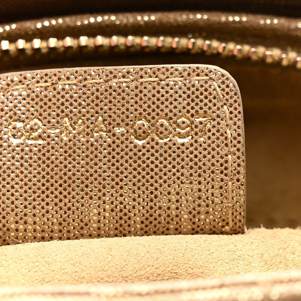 Metallic Nylon Cannage Medium Lady Dior Gold