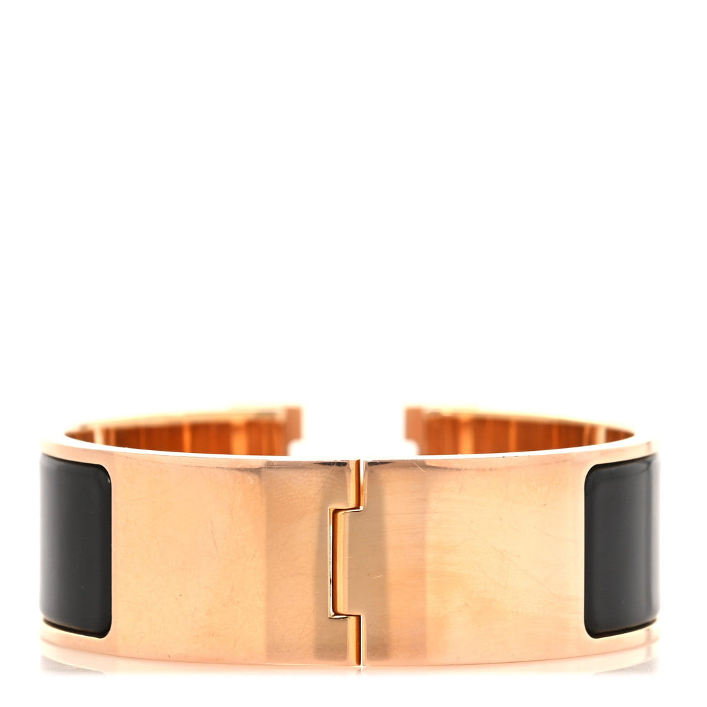 Enamel Wide Clic Clac H Bracelet GM Black