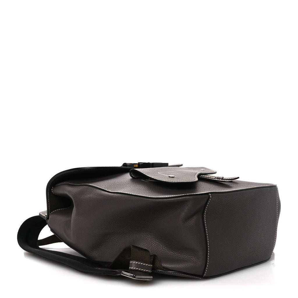 Grained Calfskin Maxi Gallop Sling Bag Grey