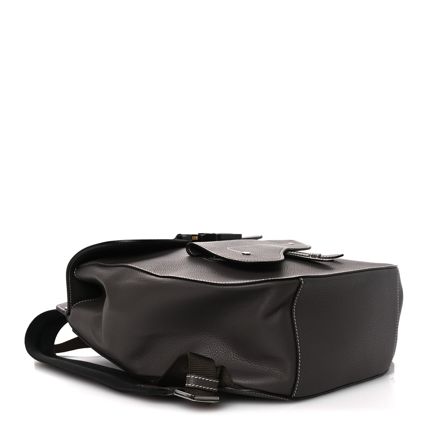 Grained Calfskin Maxi Gallop Sling Bag Grey
