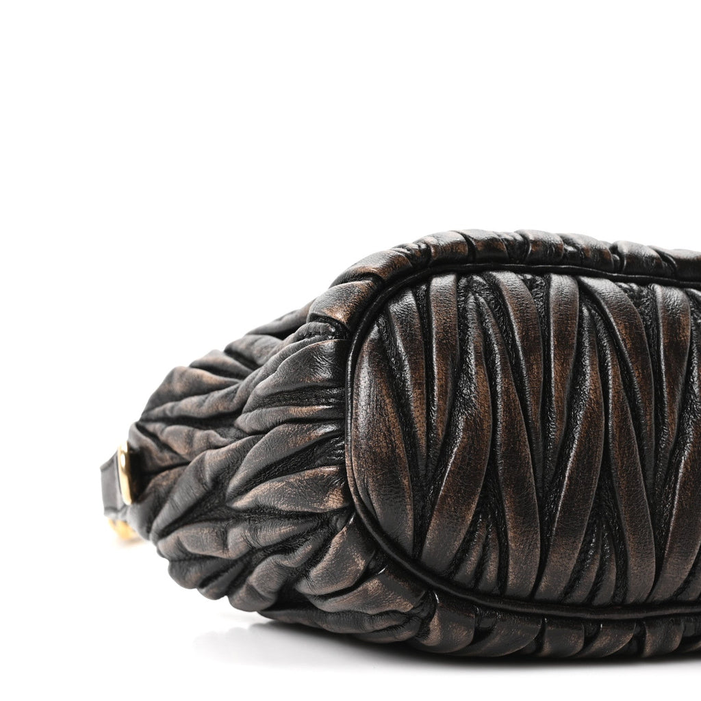 Nappa Matelasse Pouch Sabbia Caffe