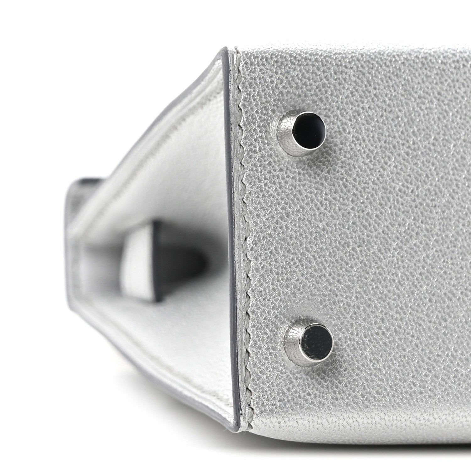 Metallic Chevre Chamkilight Mini Kelly Sellier 20 Argent