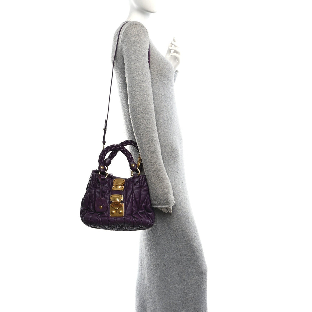 Nappa Matelasse Lux Coffer Bag Purple