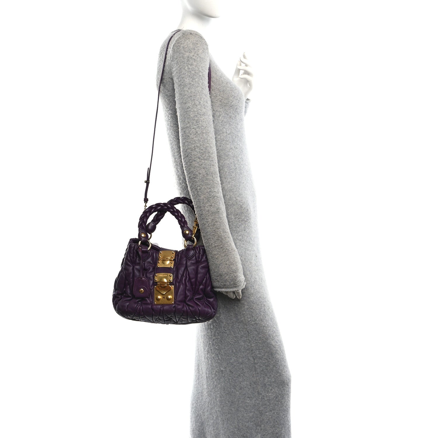 Nappa Matelasse Lux Coffer Bag Purple