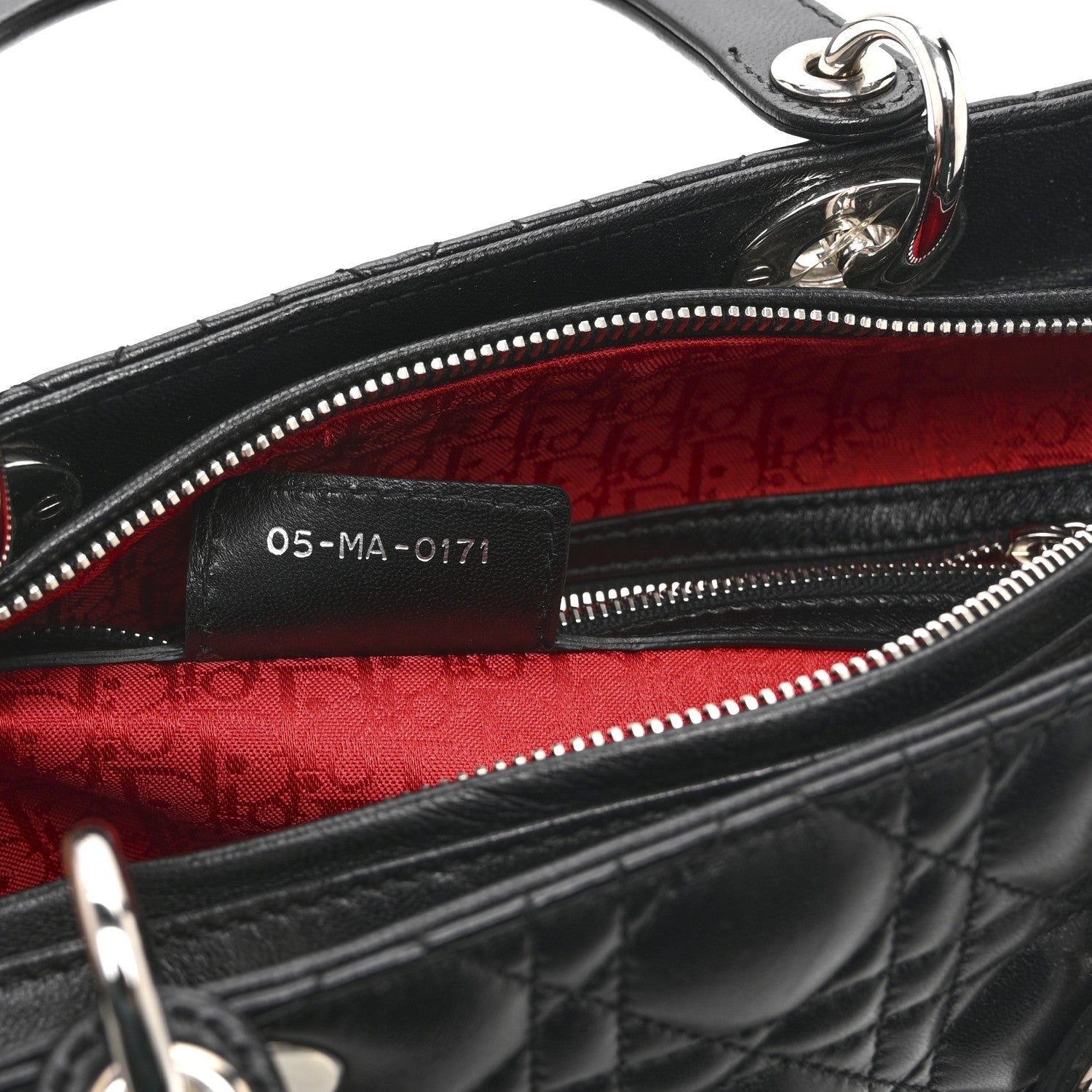 Lambskin Cannage Large Lady Dior Black