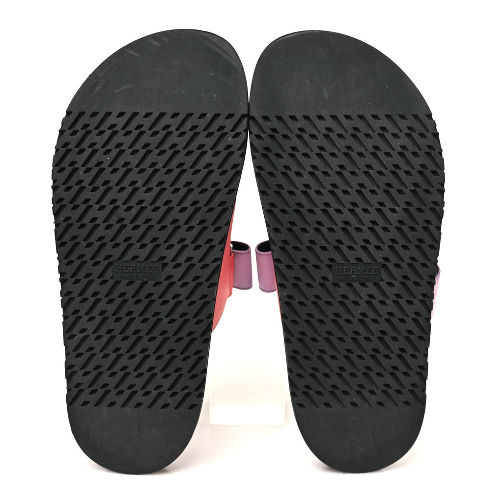 Satin Crepe Chypre Sandals 37.5 Rose Peche Violet Petale