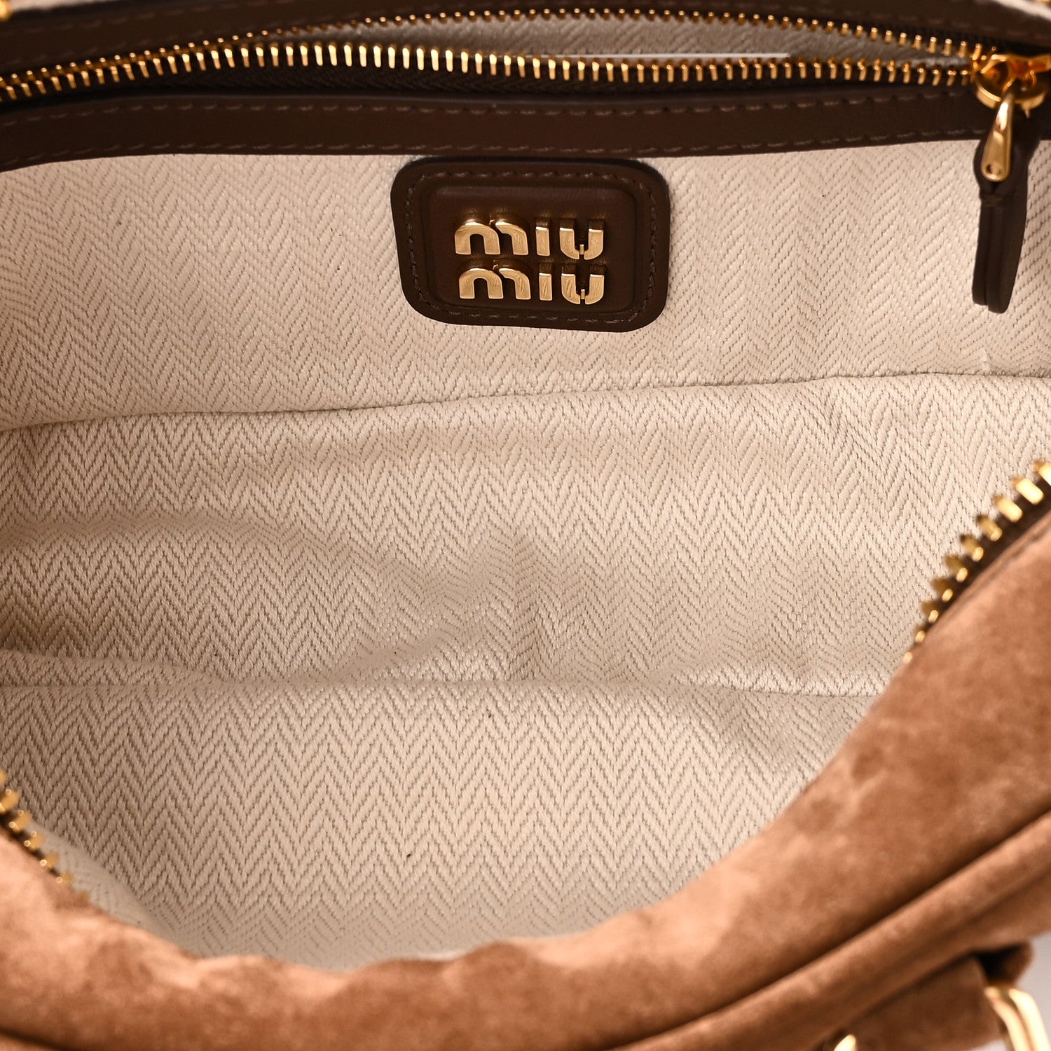 Suede Padded Regular Arcadie Top Handle Bag Cacao