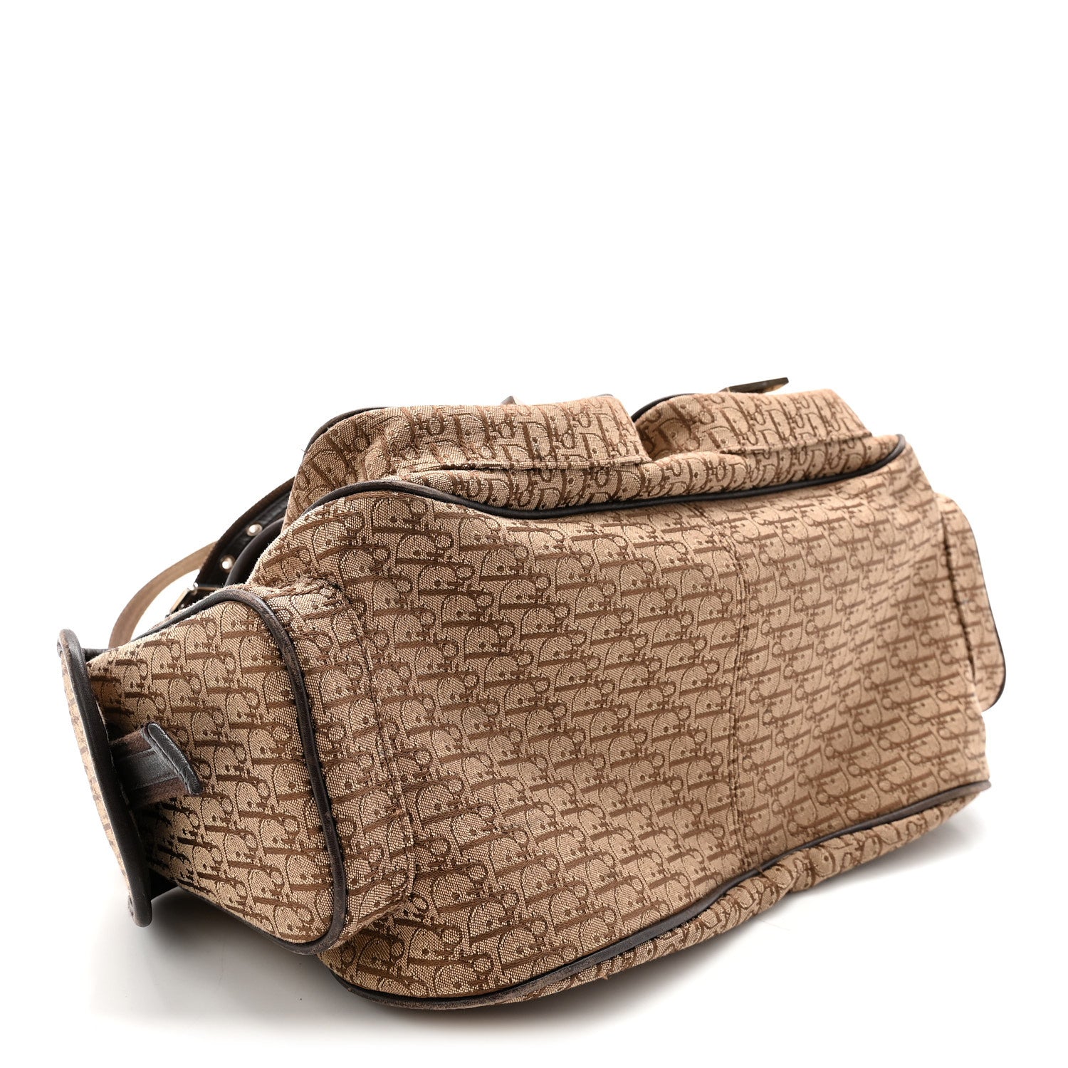 Monogram Pocket Satchel Brown Beige
