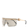 Metal Rectangle Shield Sunglasses SMU50Z Grey Gold