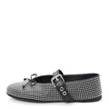 Calfskin Studded Mary Jane Ballerina Flats 36.5 Black