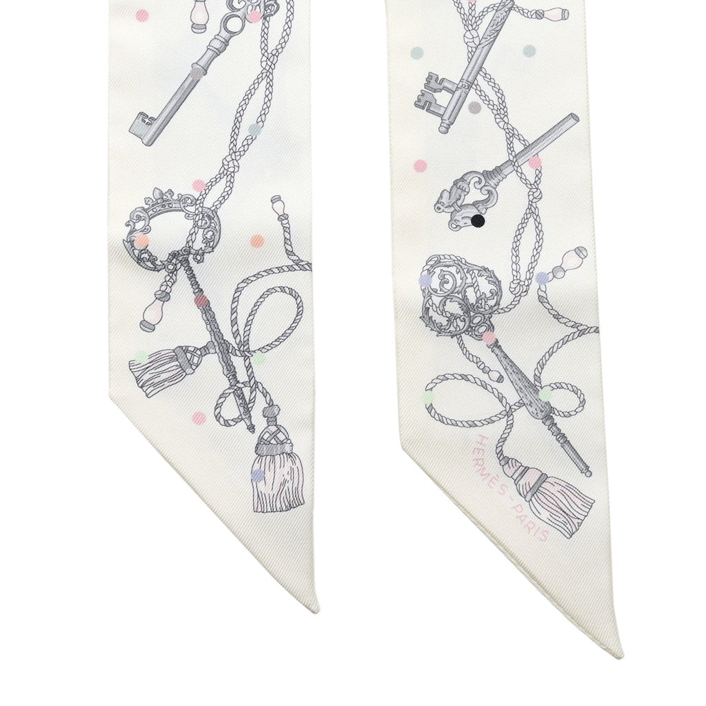 Silk Les Cles A Pois Twilly White Gris Acier