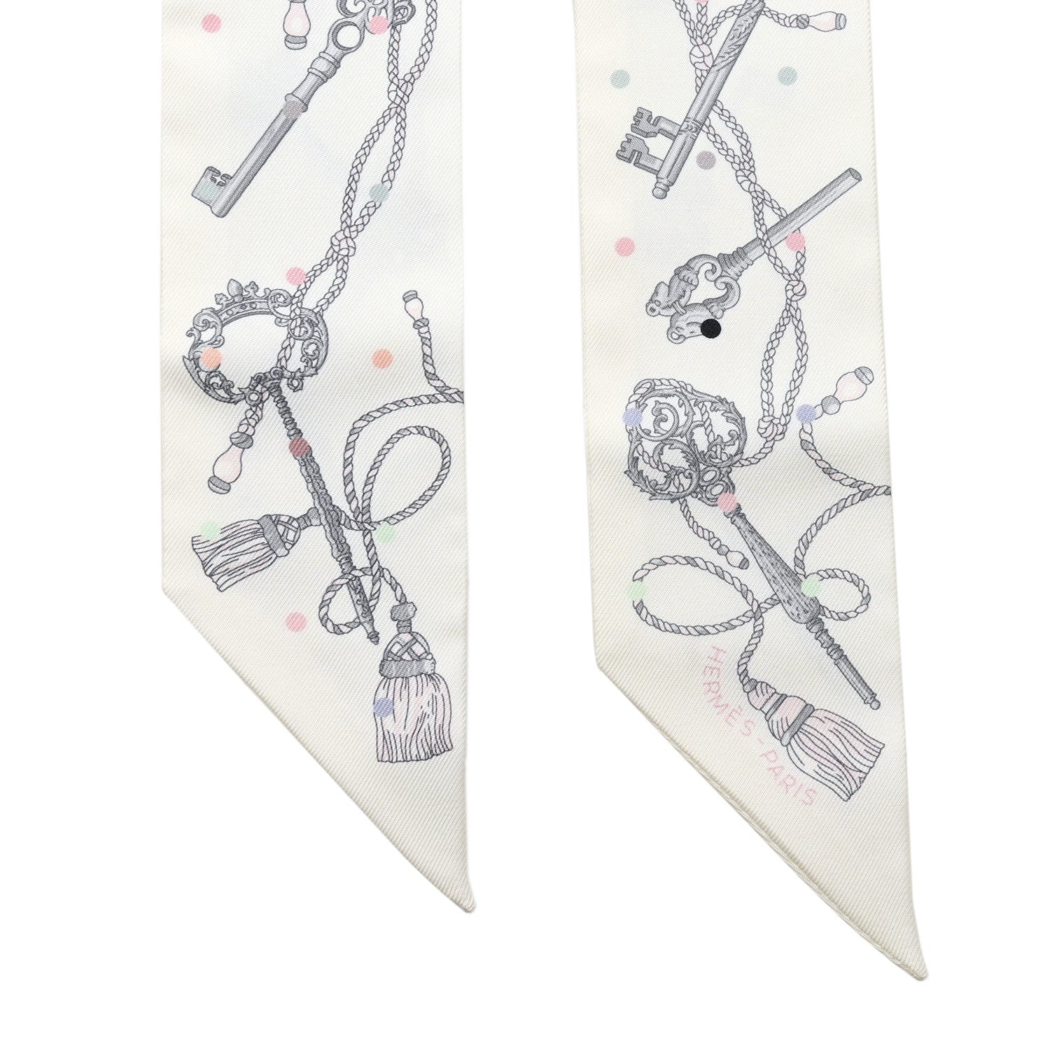 Silk Les Cles A Pois Twilly White Gris Acier