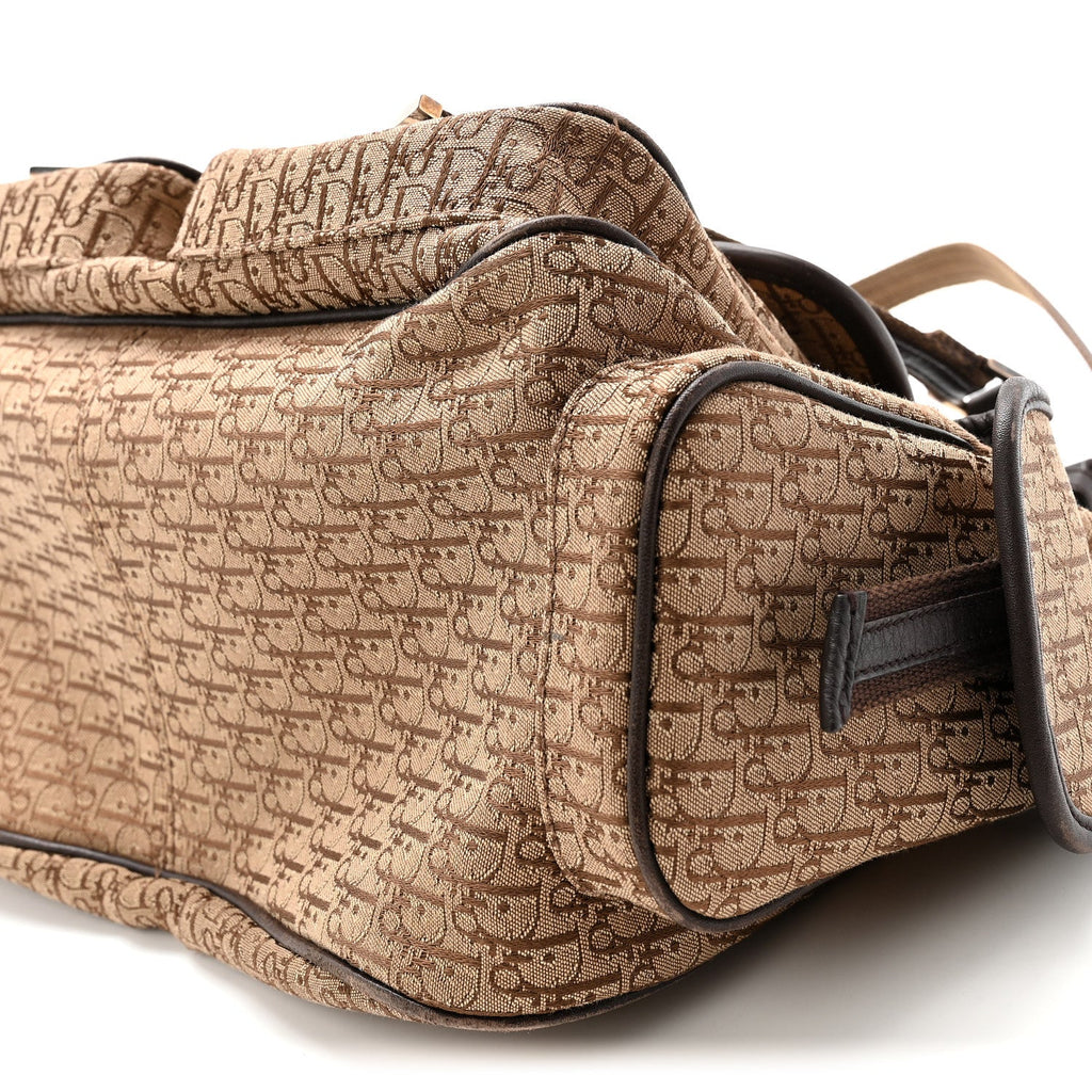 Monogram Pocket Satchel Brown Beige