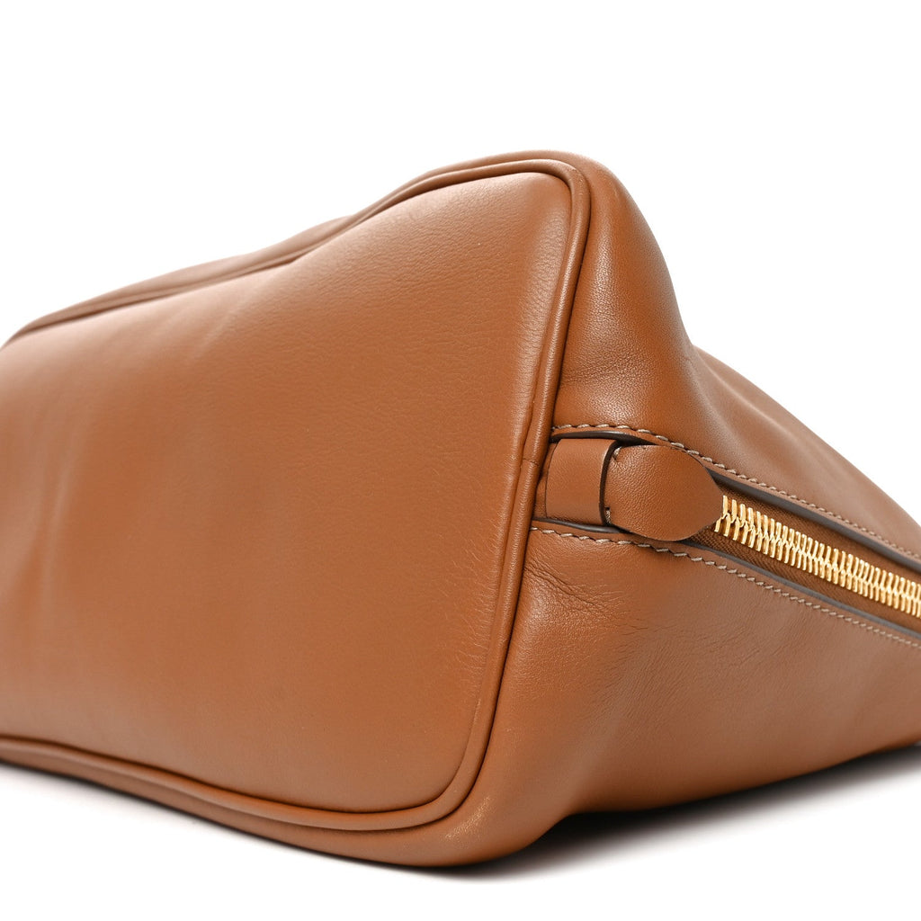 Soft Calf Top Handle Shoulder Bag Cognac